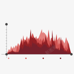红色折线数据矢量图素材