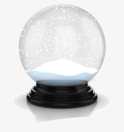 水晶球飘着雪花的水晶球高清图片