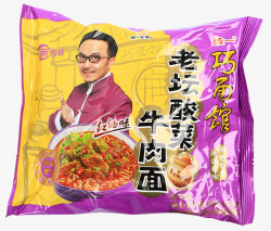 统一巧面馆袋装老坛酸辣牛肉面素材