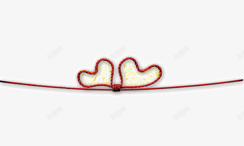 创意红绳心png免抠素材_88icon https://88icon.com 创意 新婚 爱心 爱情 红心 结婚