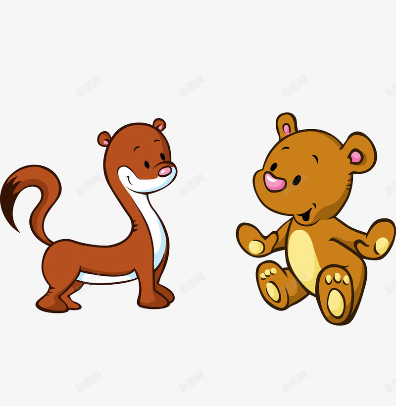 一只卡通小熊和一只卡通松鼠png免抠素材_88icon https://88icon.com 卡通 可爱 小熊 松鼠
