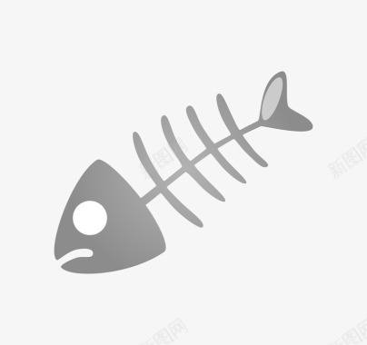 鱼骨头一条小鱼鱼骨简图图标图标