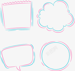 圆形对话框素材线条对话框高清图片