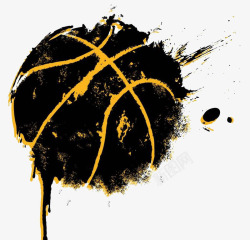 酷炫灯光装饰手绘墨迹风格篮球高清图片