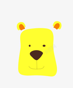 黄色卡通动物小熊矢量图素材