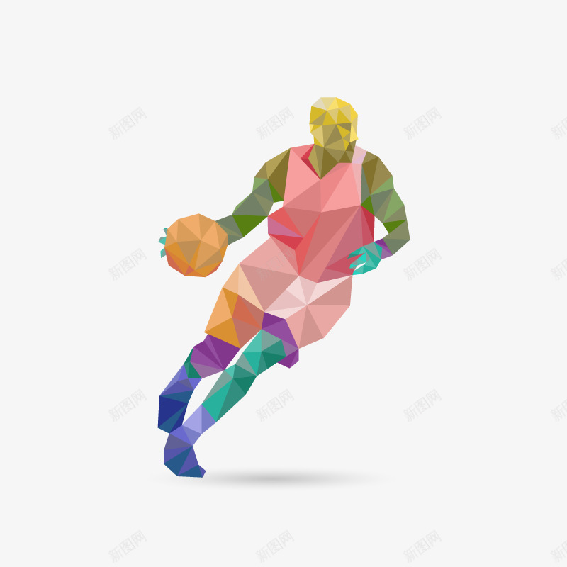 篮球png免抠素材_88icon https://88icon.com 多边形 奥运 折纸 篮球 运动 运球