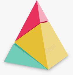 卡通彩色拼凑三角锥素材