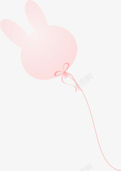 六一气球粉色卡通兔子气球高清图片