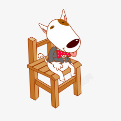 女坐在椅子上坐在椅子上的小狗矢量图高清图片