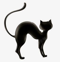 一只黑猫素材