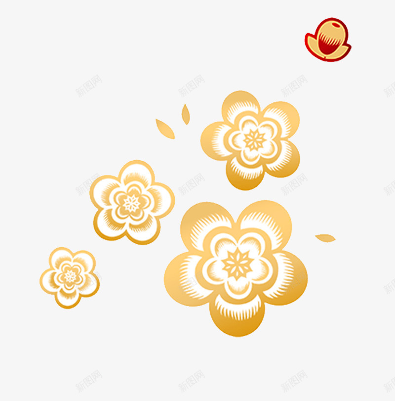 红色花朵微立体花纹元素png免抠素材_88icon https://88icon.com 中国红 中国风 几何 喜庆红色 对称 微立体 春节 花朵 花瓣 花纹 鲜花