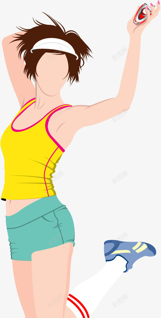 运动女性插画png免抠素材_88icon https://88icon.com AI矢量素材 免费PNG 女性 活力 跳跃 青春