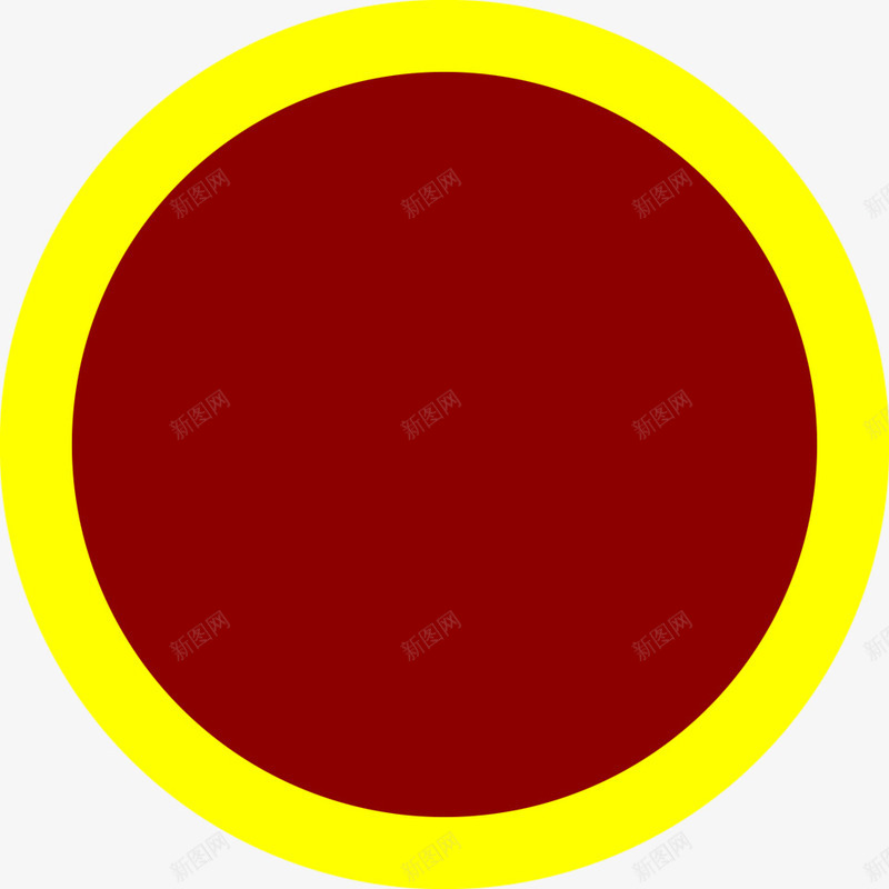 黄色边框暗红色底色圆标png免抠素材_88icon https://88icon.com 底色 暗红色 边框 黄色