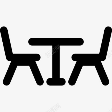 食品和餐厅餐厅的桌子和椅子图标图标