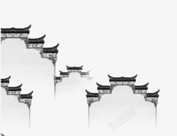 中式建筑胡同徽派建筑高清图片