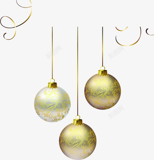金色装饰球圣诞节png免抠素材_88icon https://88icon.com 圣诞节 素材 装饰 金色