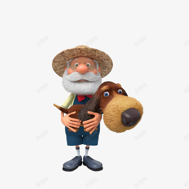 抱着狗的老人效果图png免抠素材_88icon https://88icon.com 农夫 卡通成人 抱着小狗的老人 效果图 白胡子老人 长胡子的男人