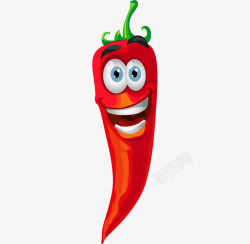 可爱的蔬菜车卡通手绘可爱红辣椒高清图片