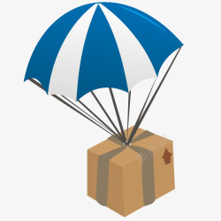 免费物流降落伞拉着货物高清图片