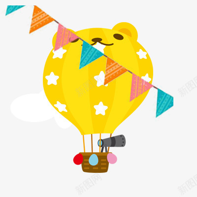 卡通小熊热气球png免抠素材_88icon https://88icon.com 夏季 夏季素材 气球 热气球 装饰