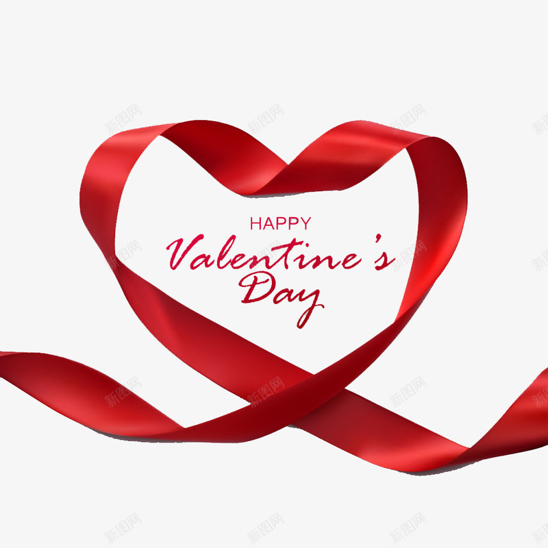 红色丝带爱心情人节png免抠素材_88icon https://88icon.com DAY HAPPY Valentinos 丝带