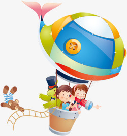 望远镜设计望远镜热气球玩耍儿童高清图片