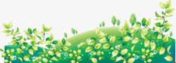 手绘黄绿色春季植物装饰素材