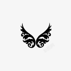 金属黑白条纹蝴蝶翅膀高清图片