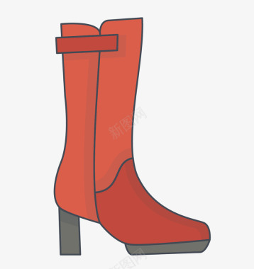 红色靴子可爱服饰图标图标