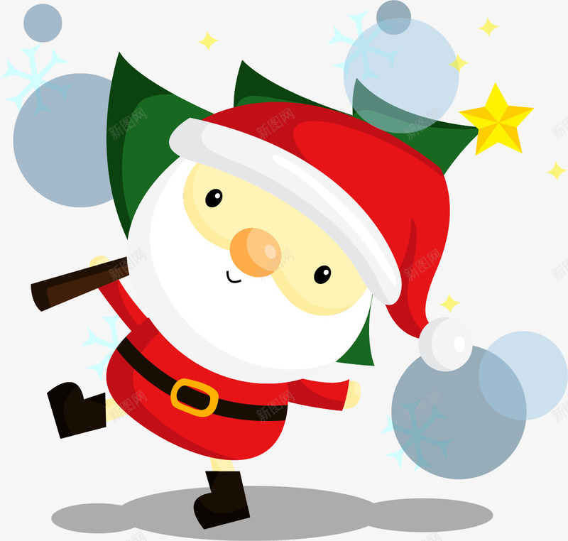 雪天跳舞的圣诞老人png免抠素材_88icon https://88icon.com 圣诞树 圣诞老人 圣诞节 红色 节日 装饰 雪花