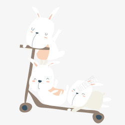可爱兔子手绘卡通矢量图素材