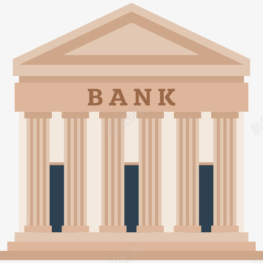 金融和商业损失银行图标图标