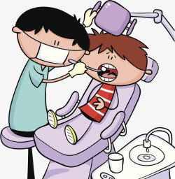 牙医诊所插画素材