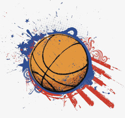 篮球涂鸦风格手绘篮球图案高清图片