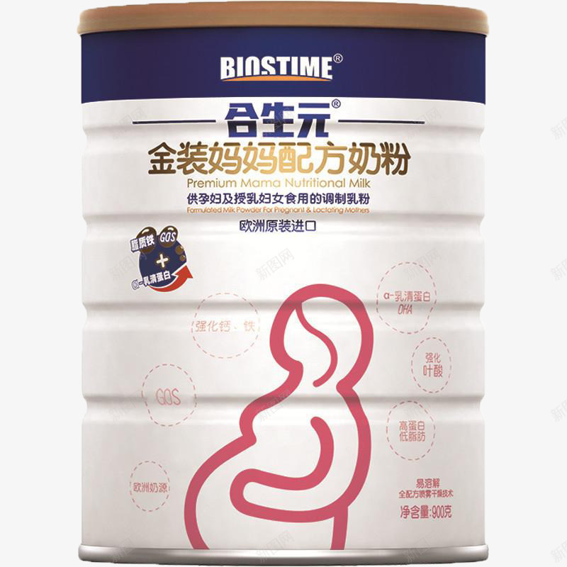 合生元金装妈妈配方奶粉png免抠素材_88icon https://88icon.com 900g罐 BiosTime合生元 产品实物 金装妈妈配方奶粉