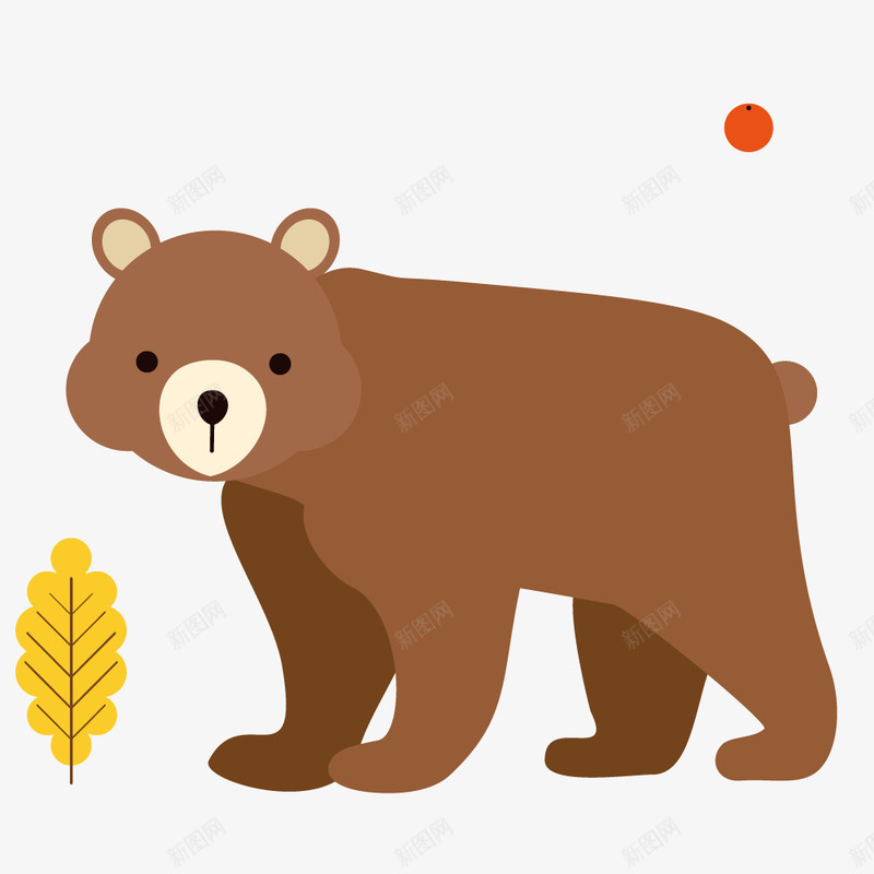 卡通棕熊矢量图ai免抠素材_88icon https://88icon.com 动物 动物插画 卡通 卡通动物 可爱动物 小动物 棕熊 矢量图