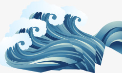 蓝色海水装饰矢量图素材