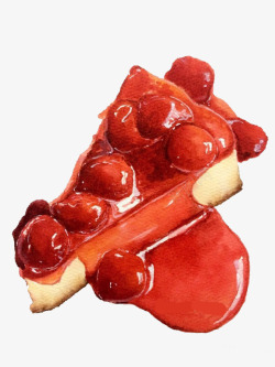 港式甜品卡通草莓果酱高清图片