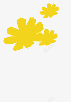 黄色卡通手绘花朵唯美素材