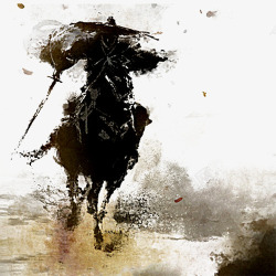 男标志中国风骑马奔跑的剑客高清图片