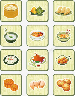 中国传统美食矢量图素材