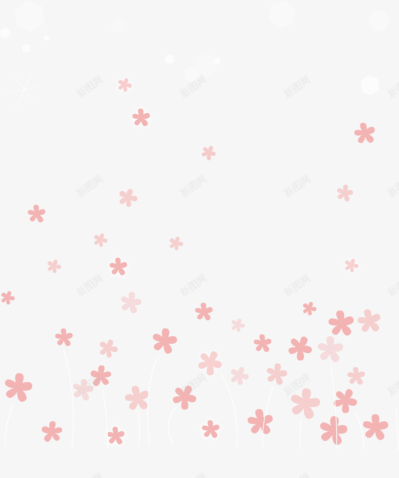 花朵漂浮png免抠素材_88icon https://88icon.com AI 卡通 底纹 手绘 漂浮 粉红 粉色 线条 背景 花朵 花纹