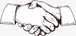 手势效果黑色的手绘握手手势图标高清图片