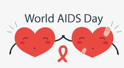 可爱卡通世界艾滋病日图形素材