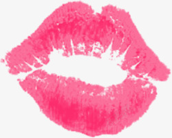 粉色嘴唇唇印素材