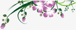 紫色花朵绿色植物约惠春季素材