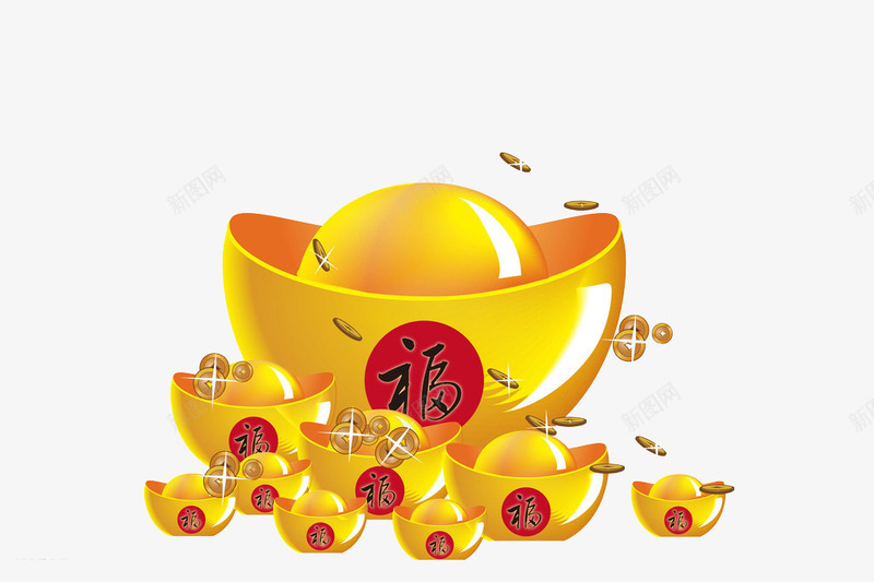 金色的大元宝png免抠素材_88icon https://88icon.com 新年 福字 财源 金钱