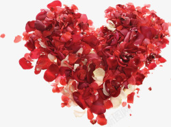 玫瑰花瓣组成的心形素材