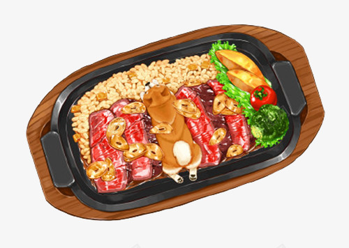 牛肉盖饭png免抠素材_88icon https://88icon.com 兔子 彩绘 牛肉盖饭 铁板牛肉饭