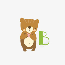 小熊字母B矢量图素材